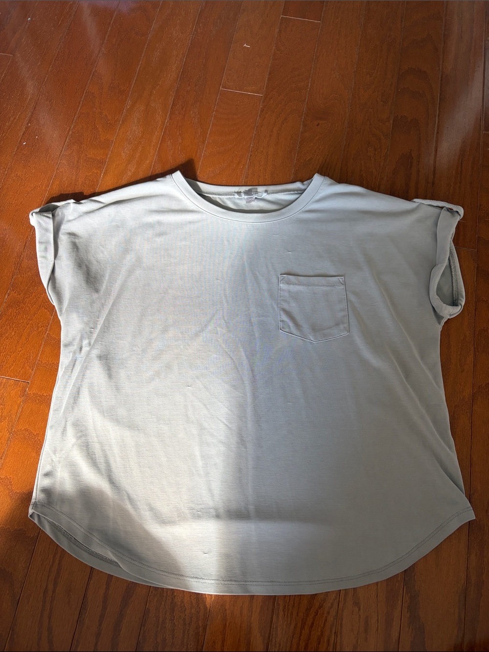 Cable & Gauge Dusty Blue Rolled-Sleeve Pocket Tee